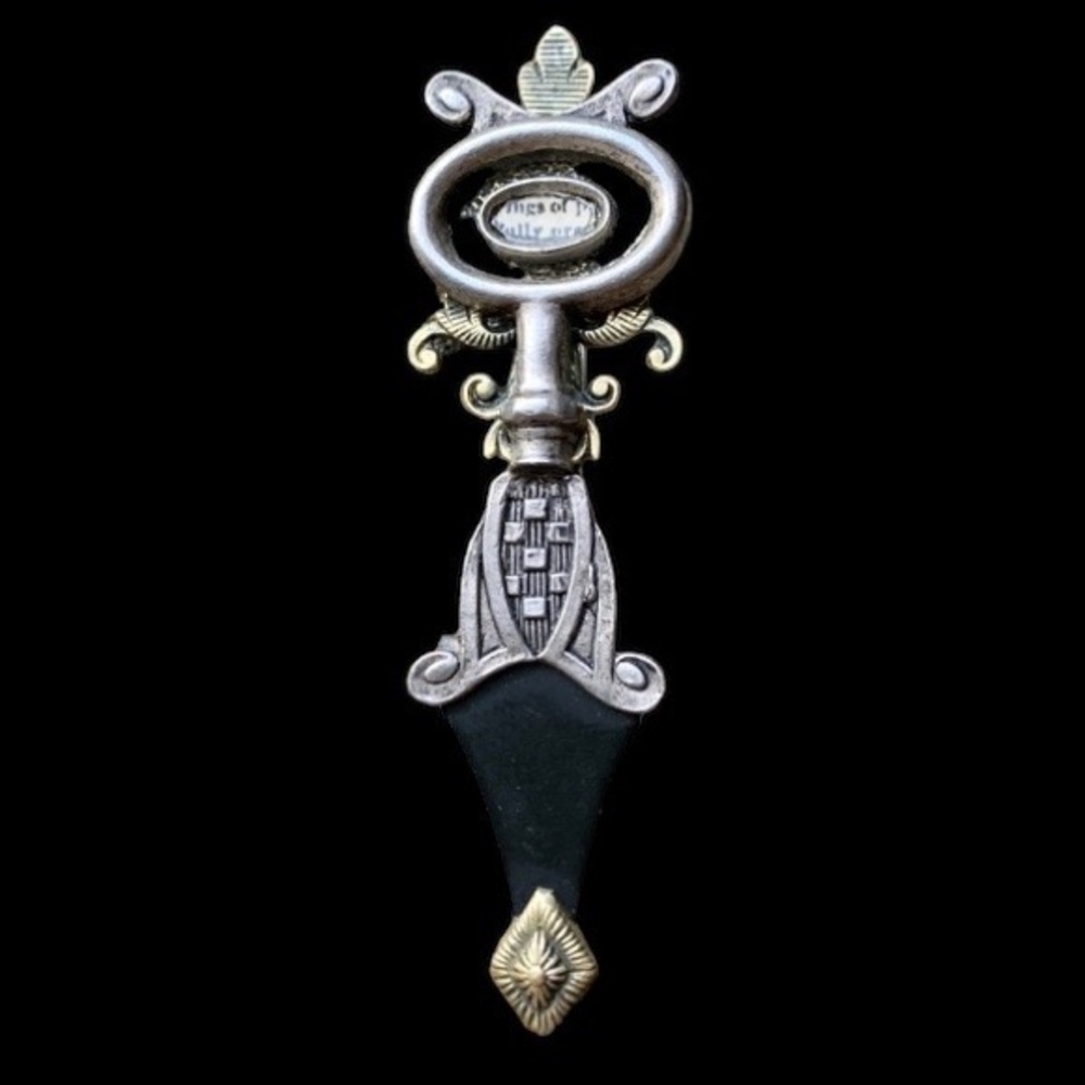 Unique One of Kind Silver Black Enamel Artesian Brooch Pin Jewelry - Picture 3 of 13